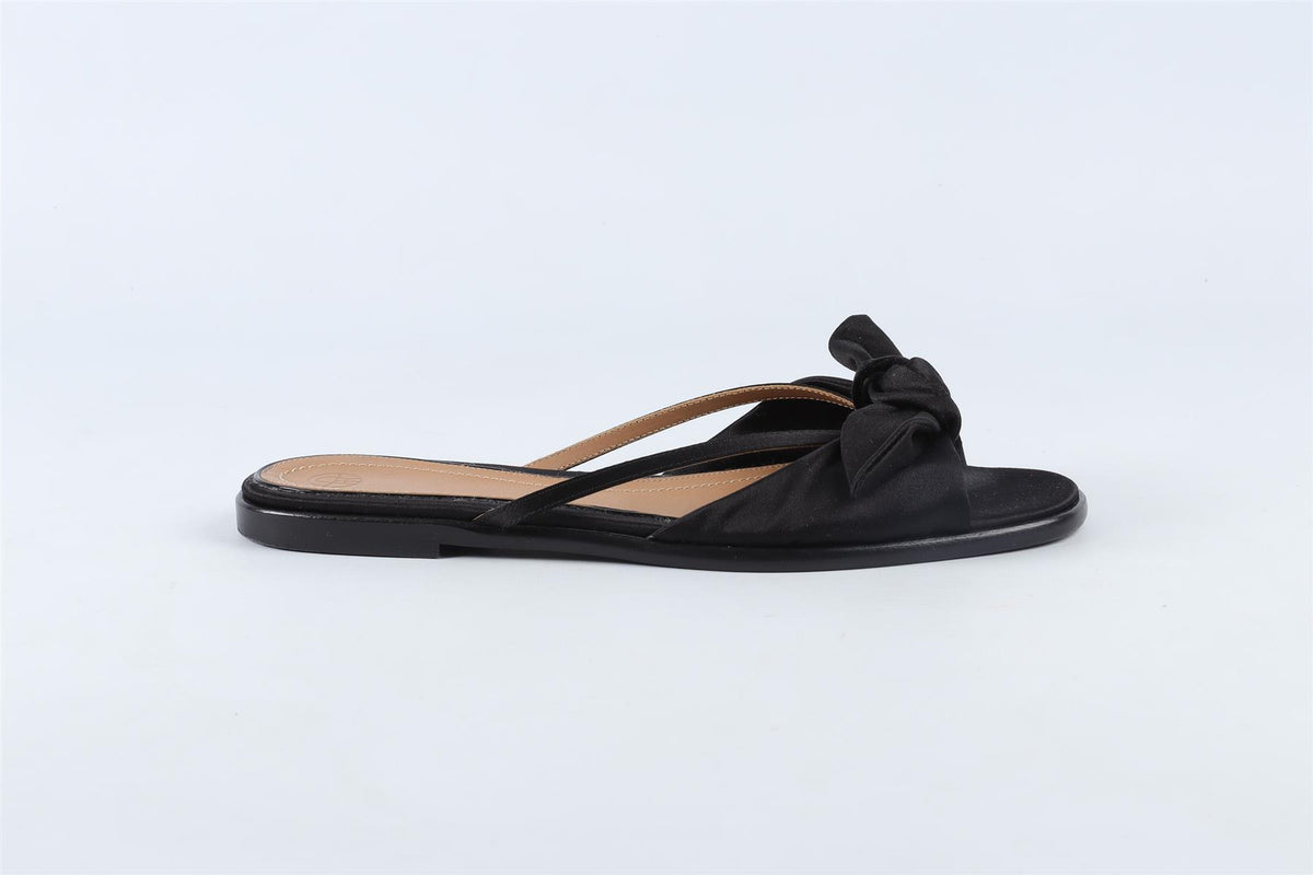 THE ROW BLACK APRIL SATIN SANDALS EU 39 UK 6 US 9
