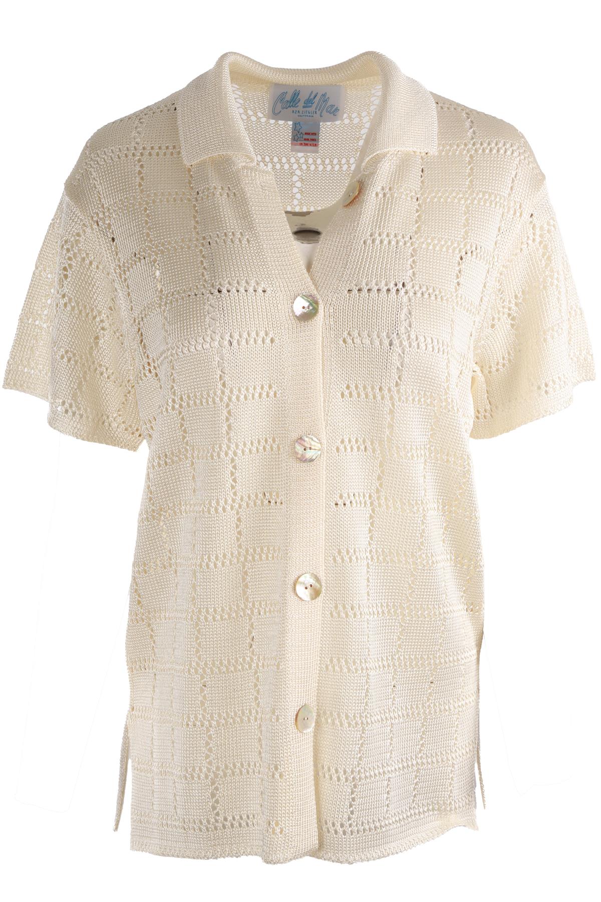 CALLE DEL MAR CREAM KNIT SHIRT SMALL