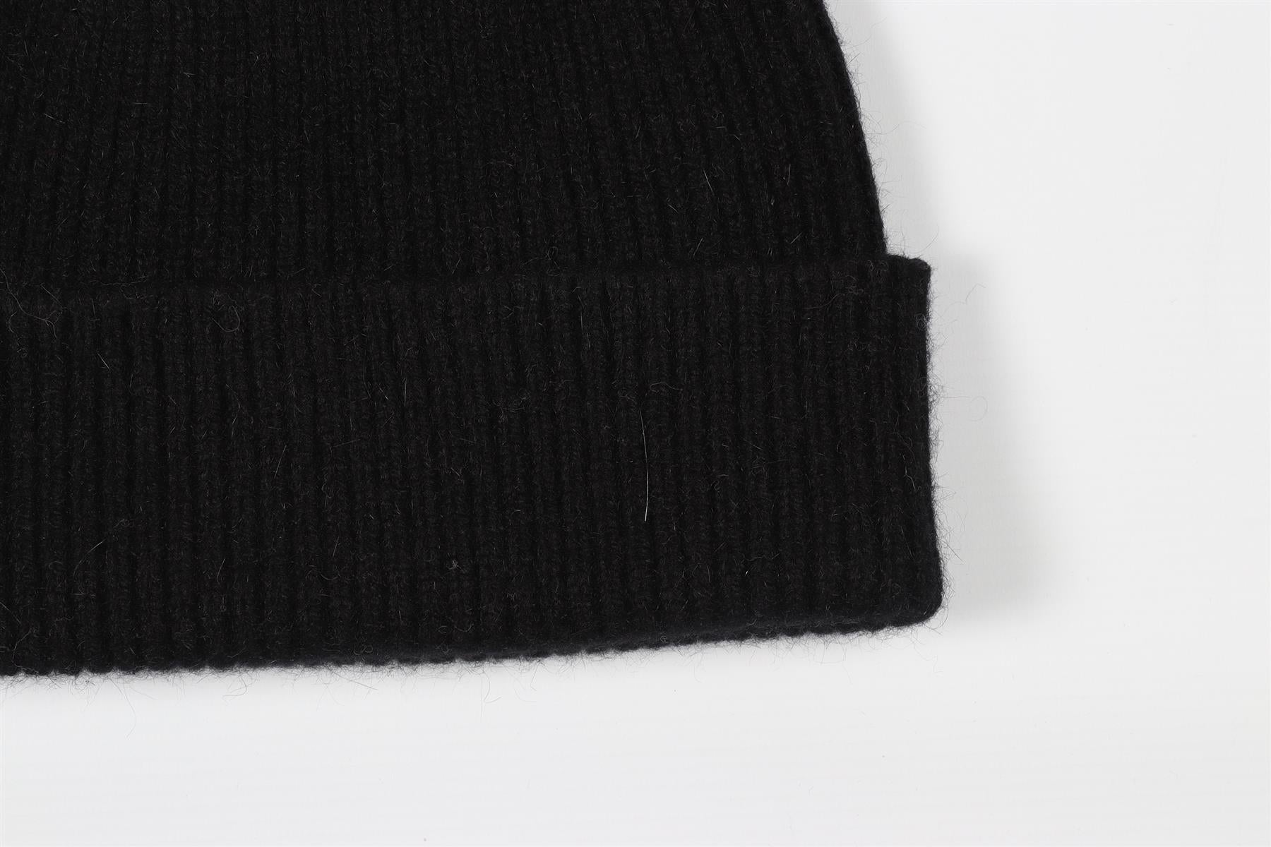 SPORTY & RICH BLACK WOOL BEANIE ONE SIZE