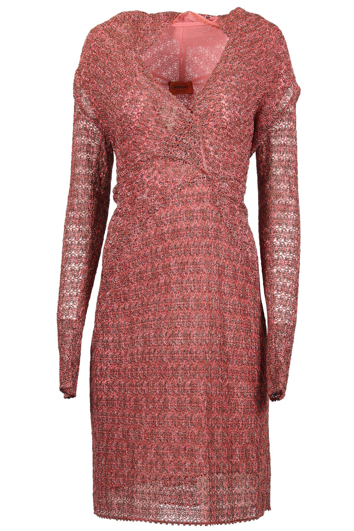 MISSONI RED CROCHET MIDI DRESS IT 42 UK 8