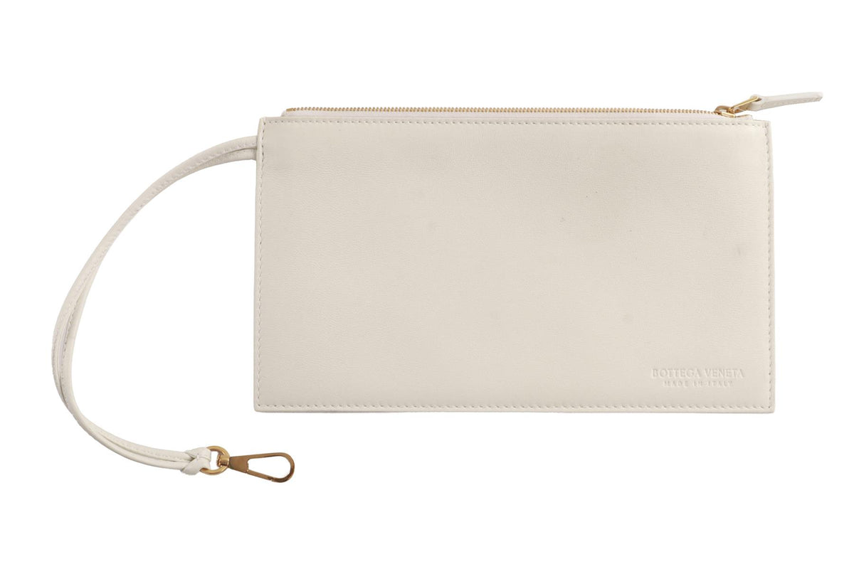 BOTTEGA VENETA WHITE CABAT MEDIUM INTRECCIATO LEATHER TOTE BAG