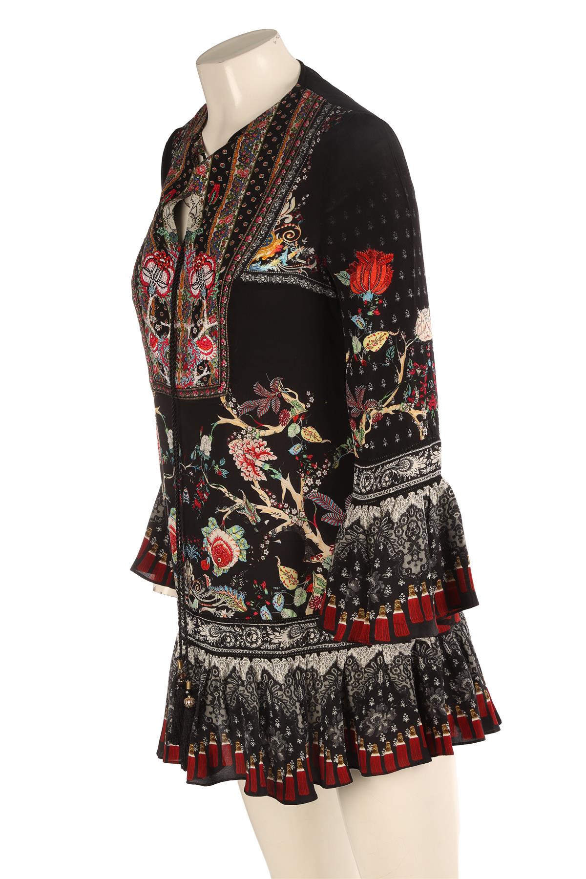 CAMILLA BLACK SILK MINI DRESS XSMALL UK 6