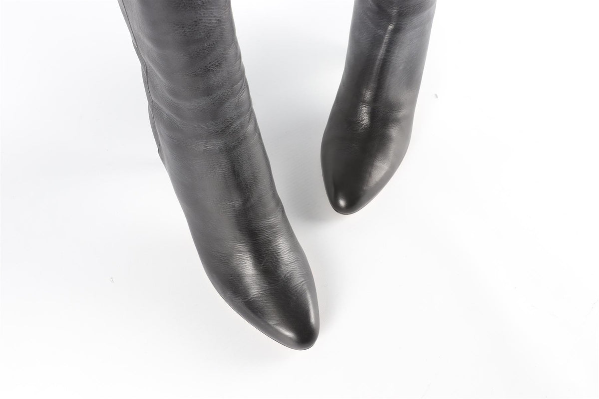 JIMMY CHOO BLACK LEATHER KNEE HIGH BOOTS EU 39 UK 6, US 9