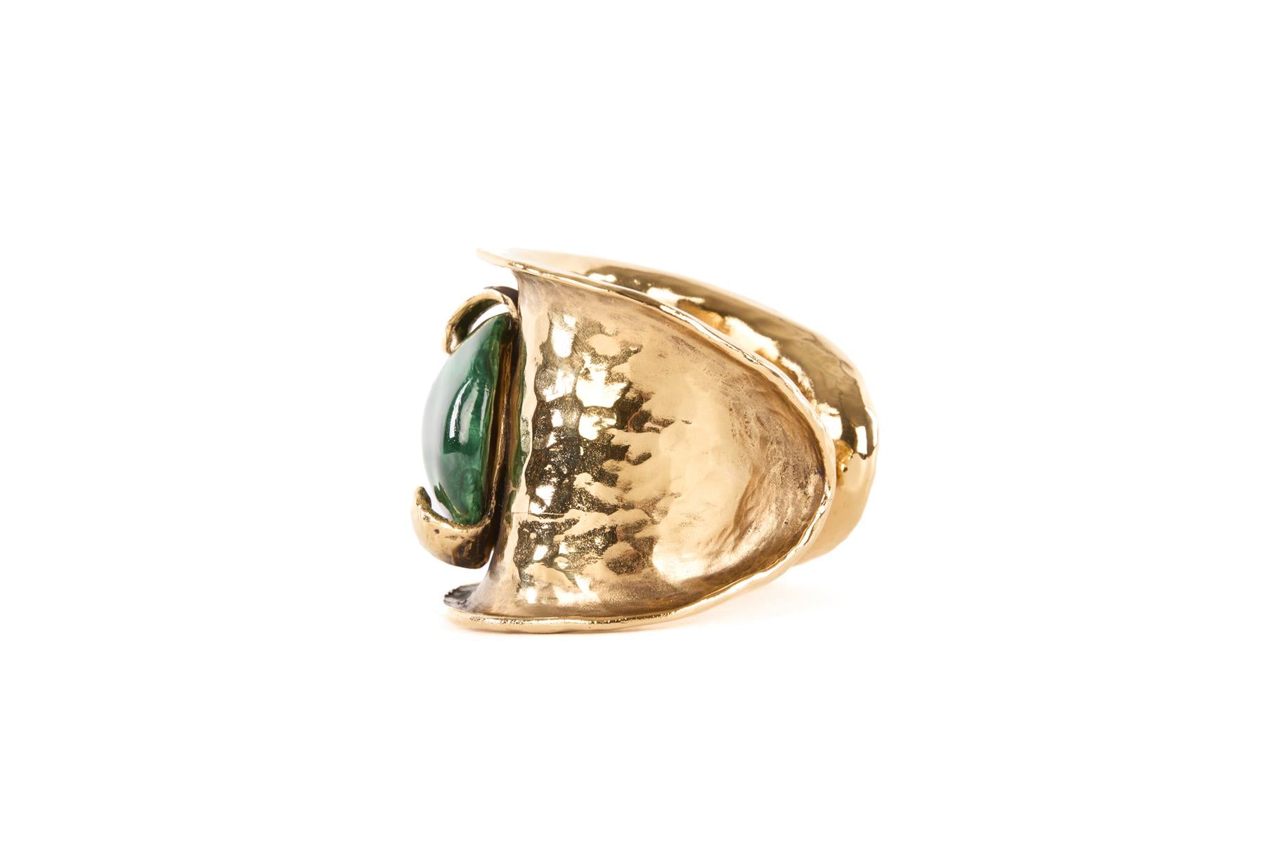 SAINT LAURENT GOLD METAL CUFF ONE SIZE