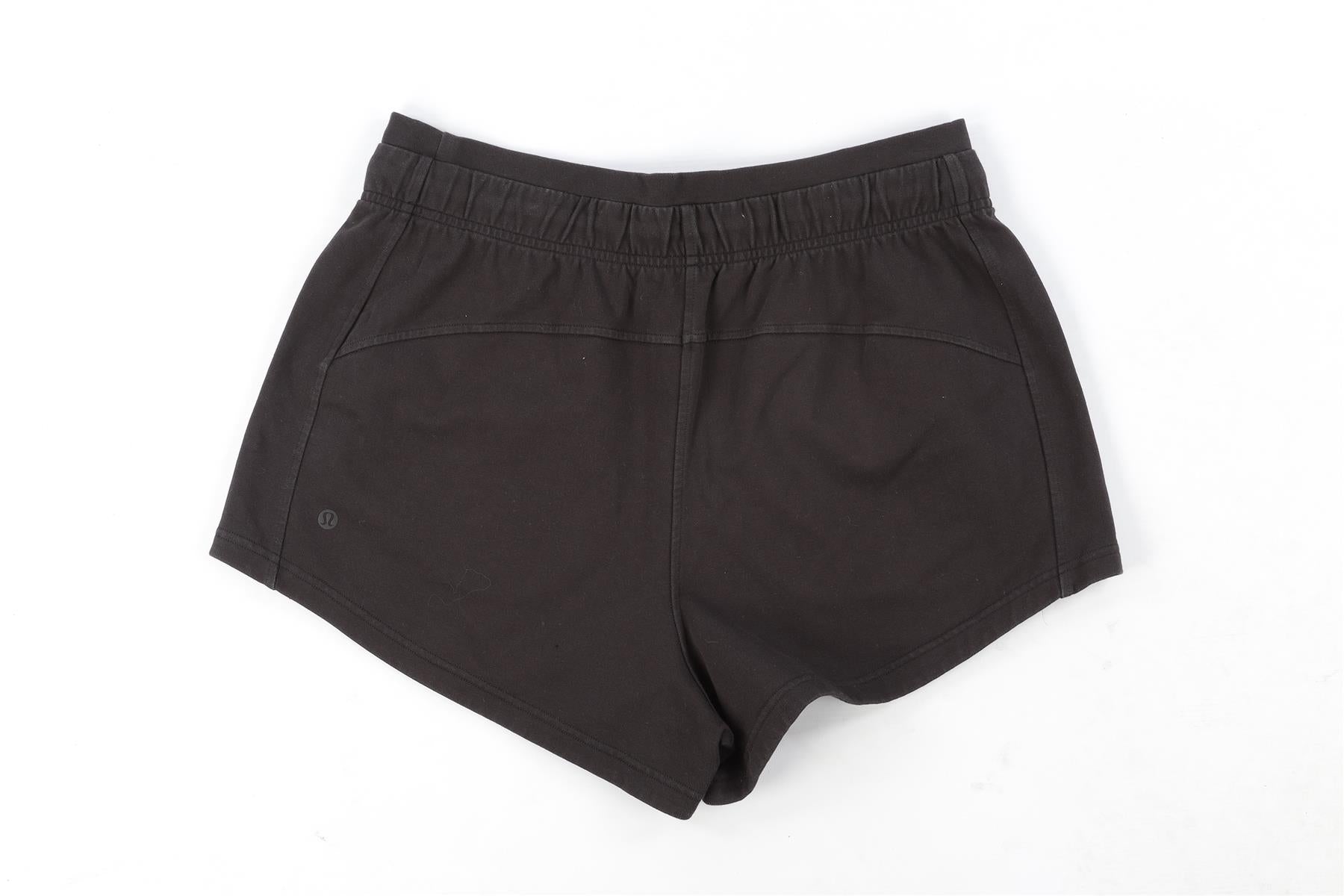 LULULEMON BLACK COTTON SHORTS US 10 UK 14