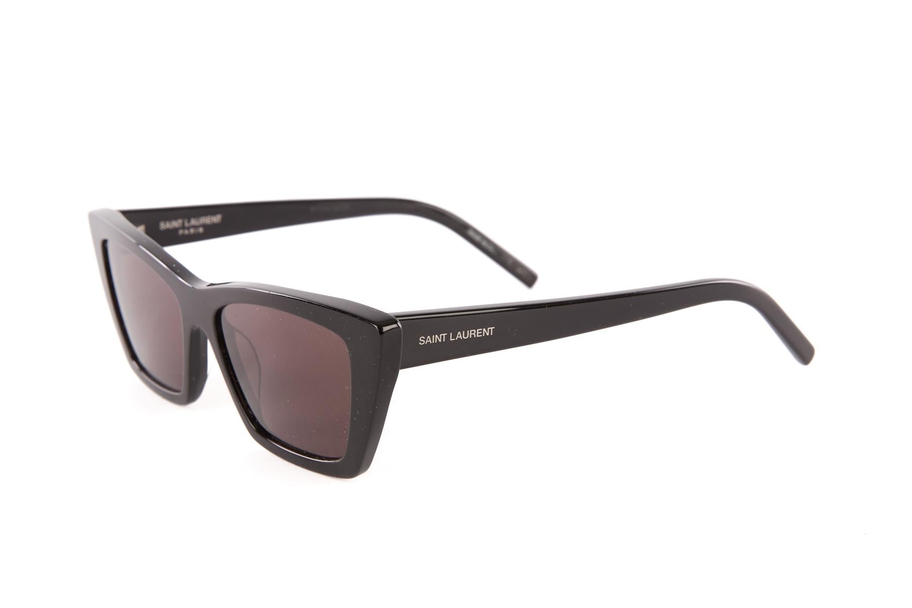 SAINT LAURENT BLACK CAT EYE ACETATE SUNGLASSES
