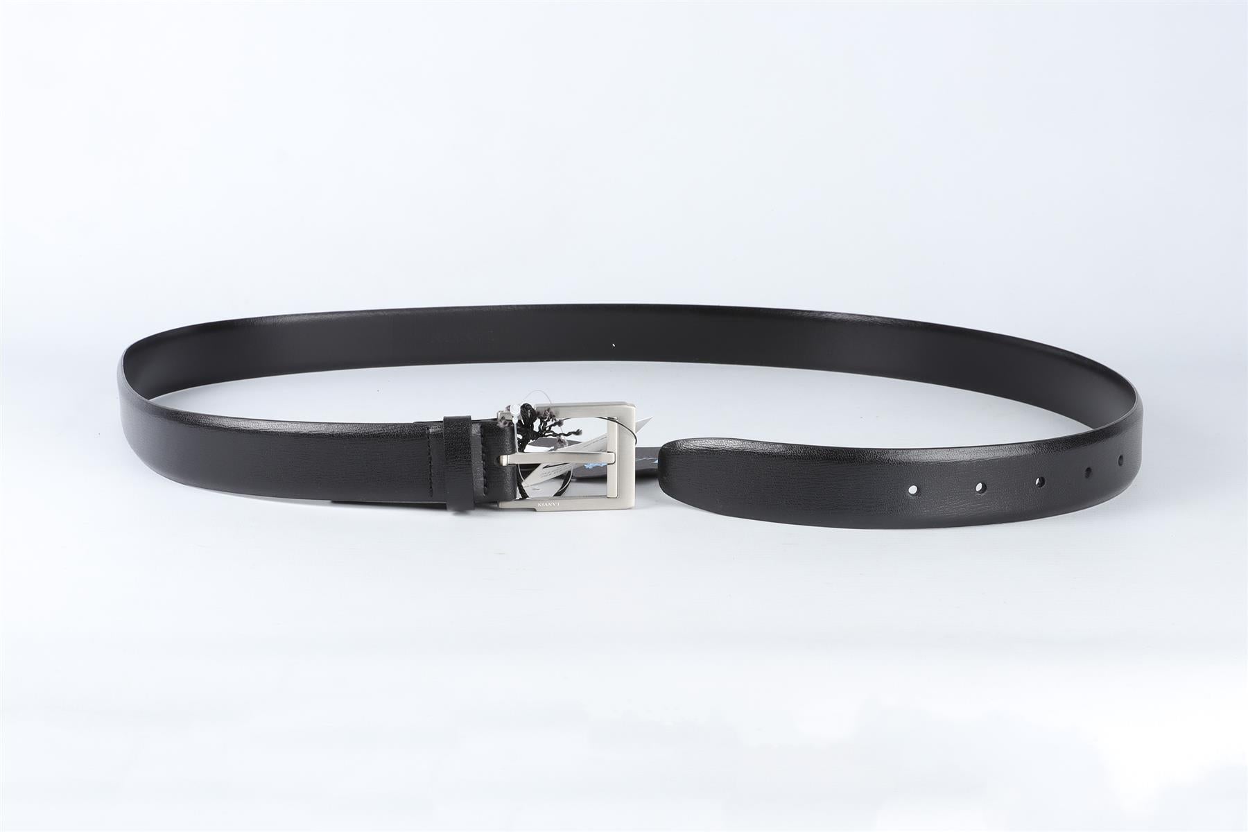 LANVIN BLACK MEN'S LEATHER BELT 105 CM