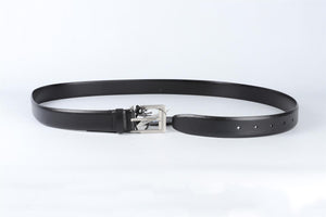 LANVIN BLACK MEN'S LEATHER BELT 105 CM