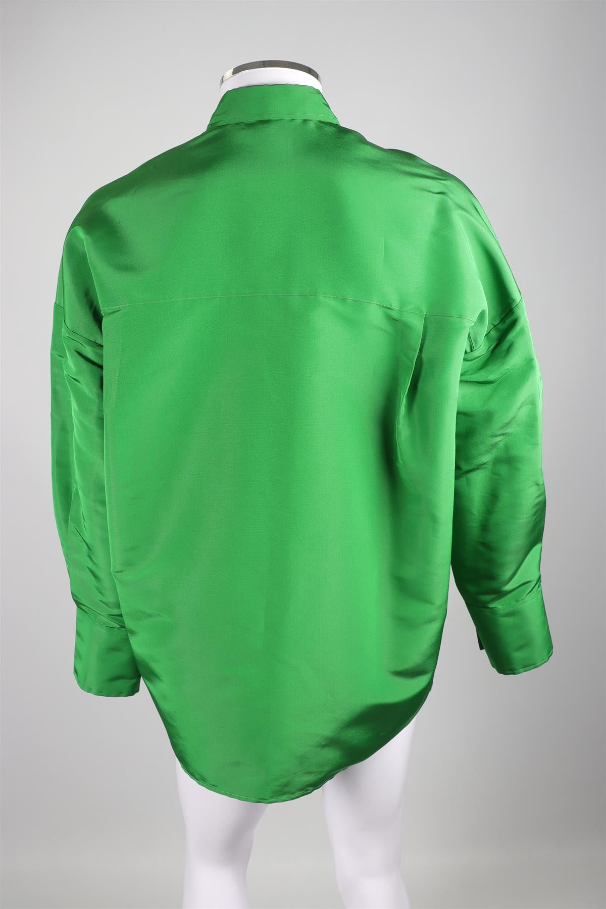 VALENTINO GREEN MEN'S SILK SHIRT IT 48 UK 38