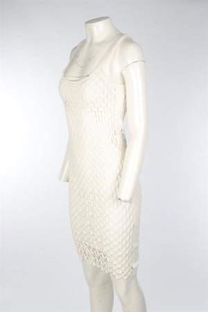 ALEXANDER WANG IVORY KNIT MIDI DRESS XS/SMALL