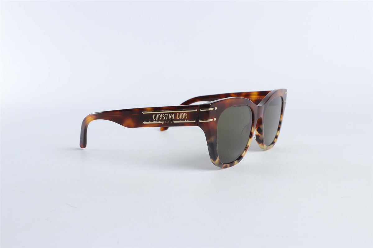 CHRISTIAN DIOR BROWN DIORSIGNATURE SQUARE FRAME ACETATE SUNGLASSES
