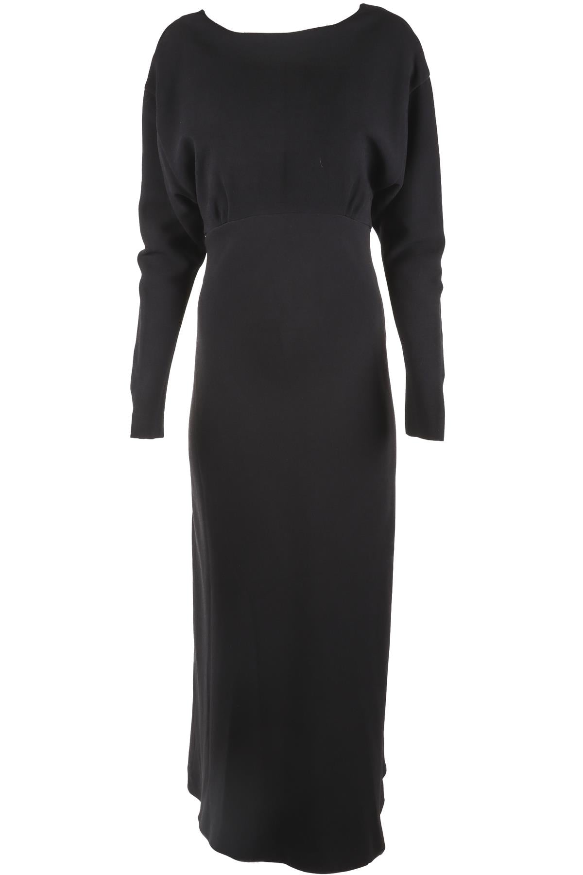 ALESSANDRA RICH NAVY CREPE MAXI DRESS IT 42 UK 10