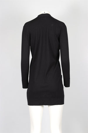 HERMÈS BLACK WOOL CARDIGAN FR 36 UK 8