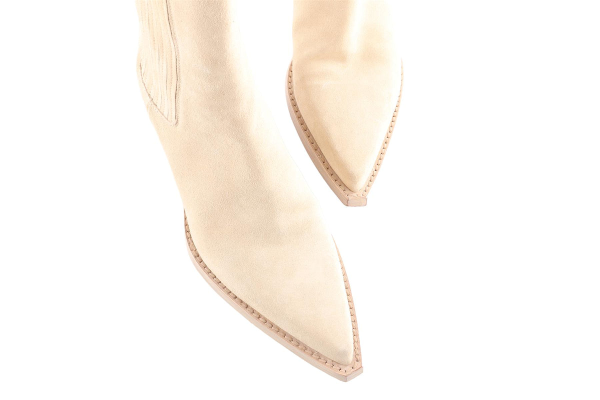 PARIS TEXAS CREAM SUEDE ANKLE BOOTS EU 38