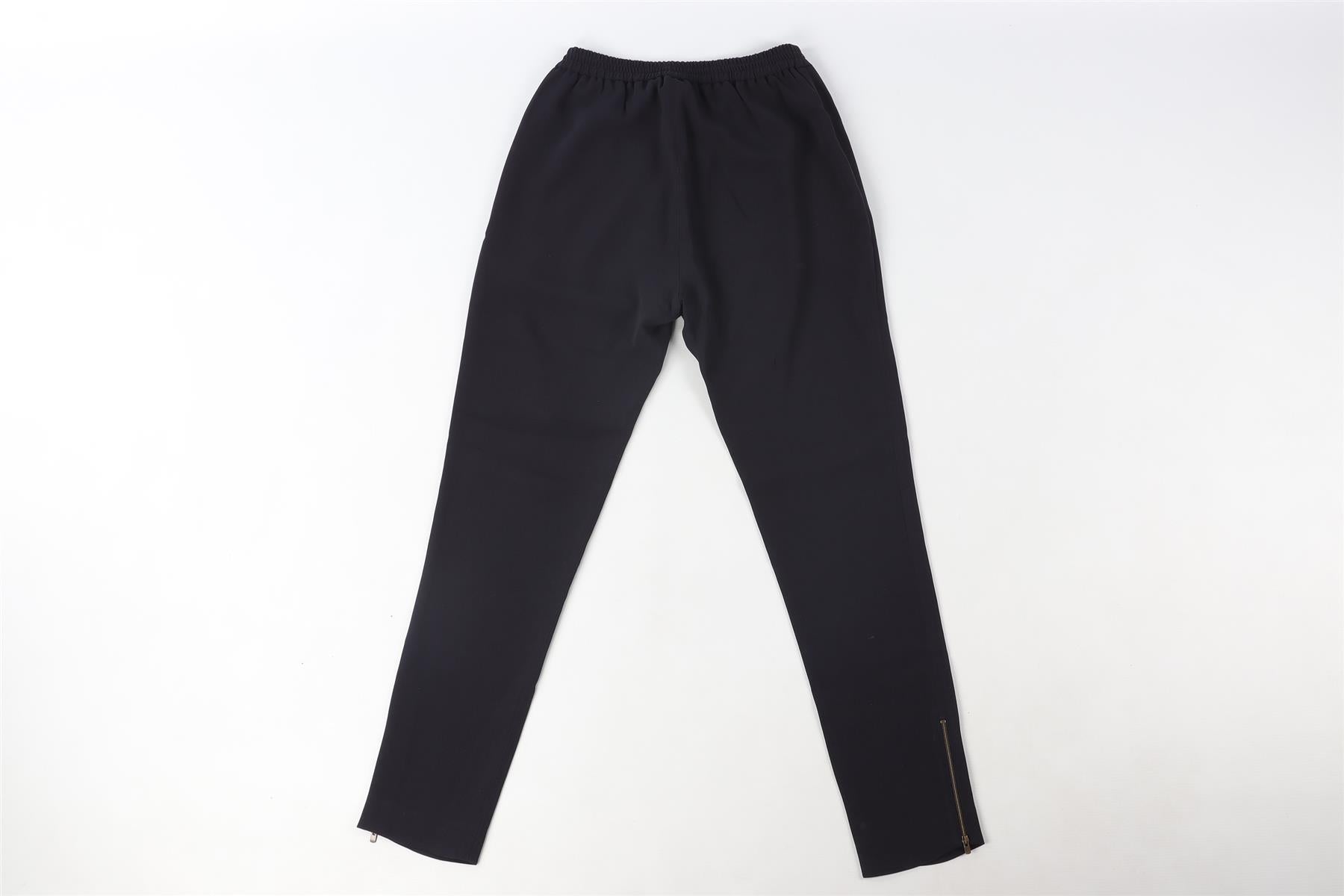 STELLA MCCARTNEY NAVY CREPE TAPERED PANTS IT 36 UK 4