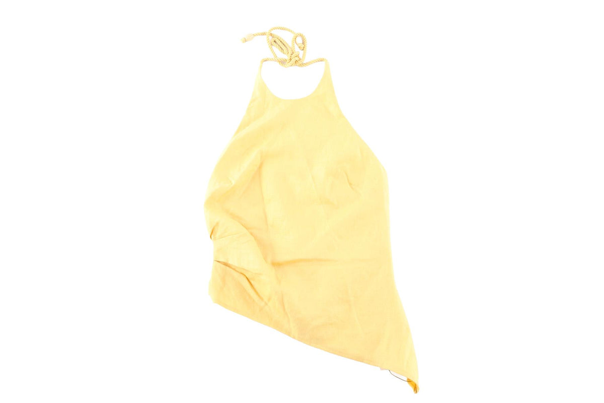 REFORMATION YELLOW LINEN TOP US 4 UK 8