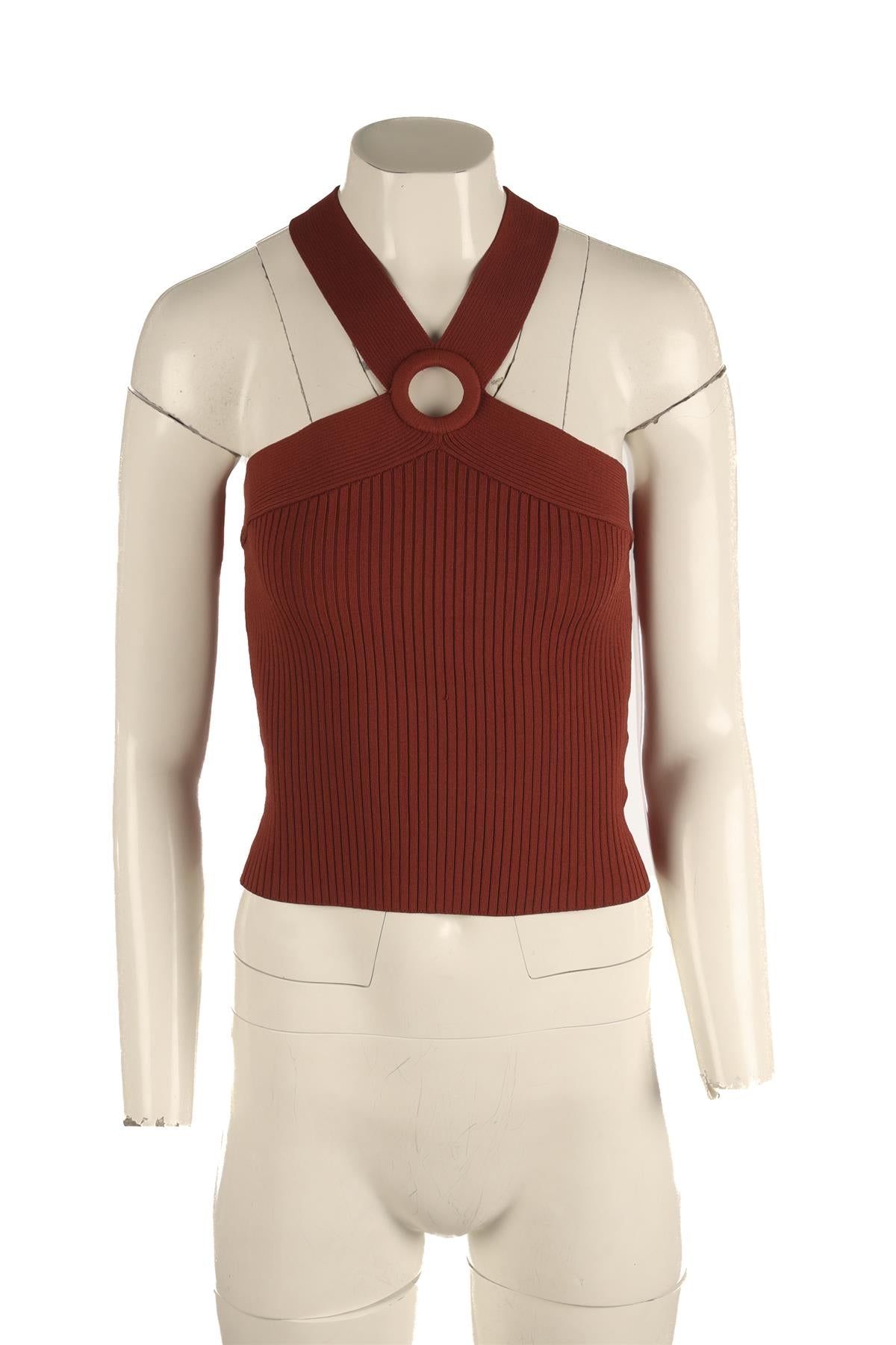 SANDRO BROWN KNIT TOP MEDIUM