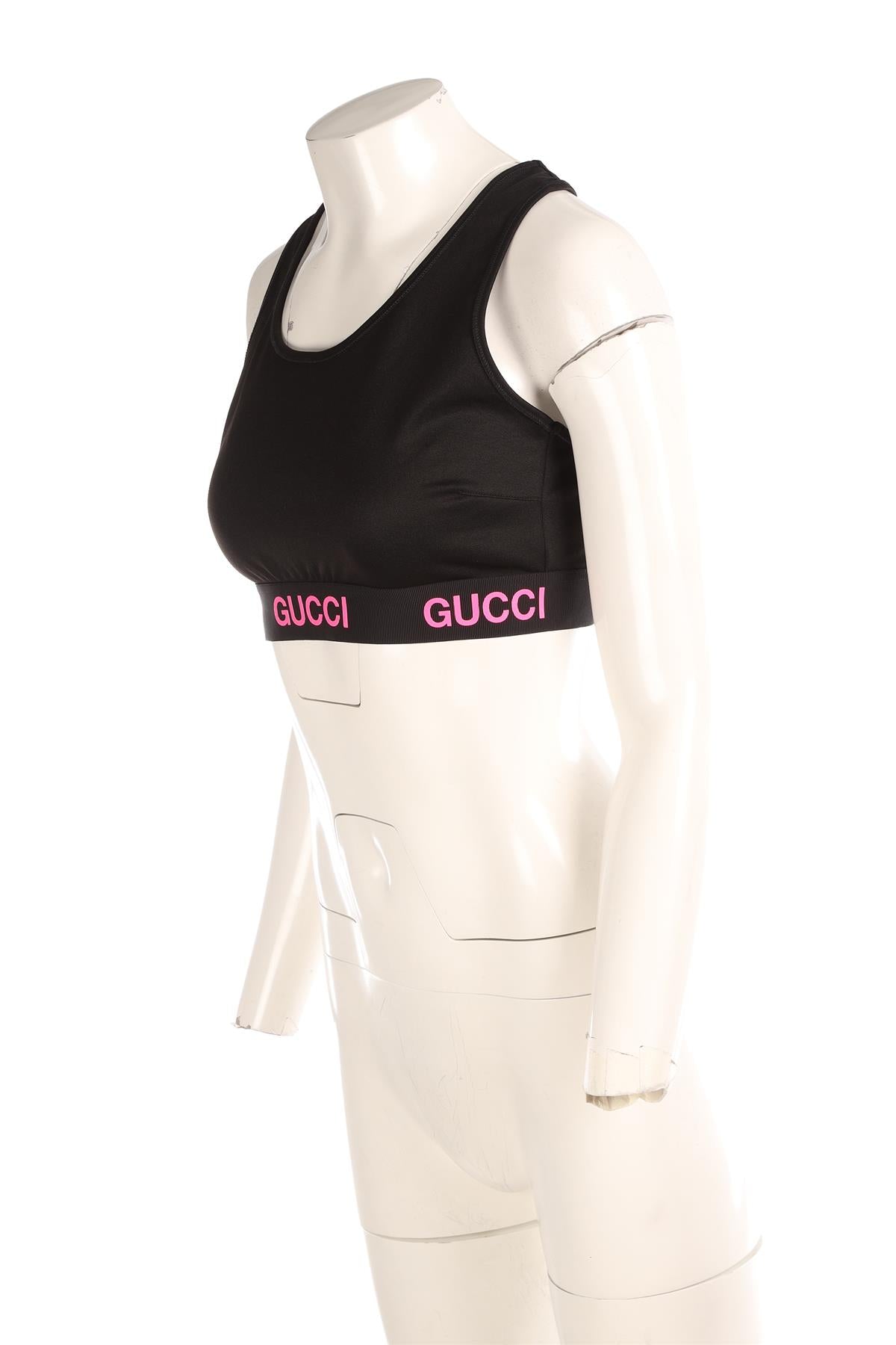 GUCCI BLACK JERSEY TOP MEDIUM
