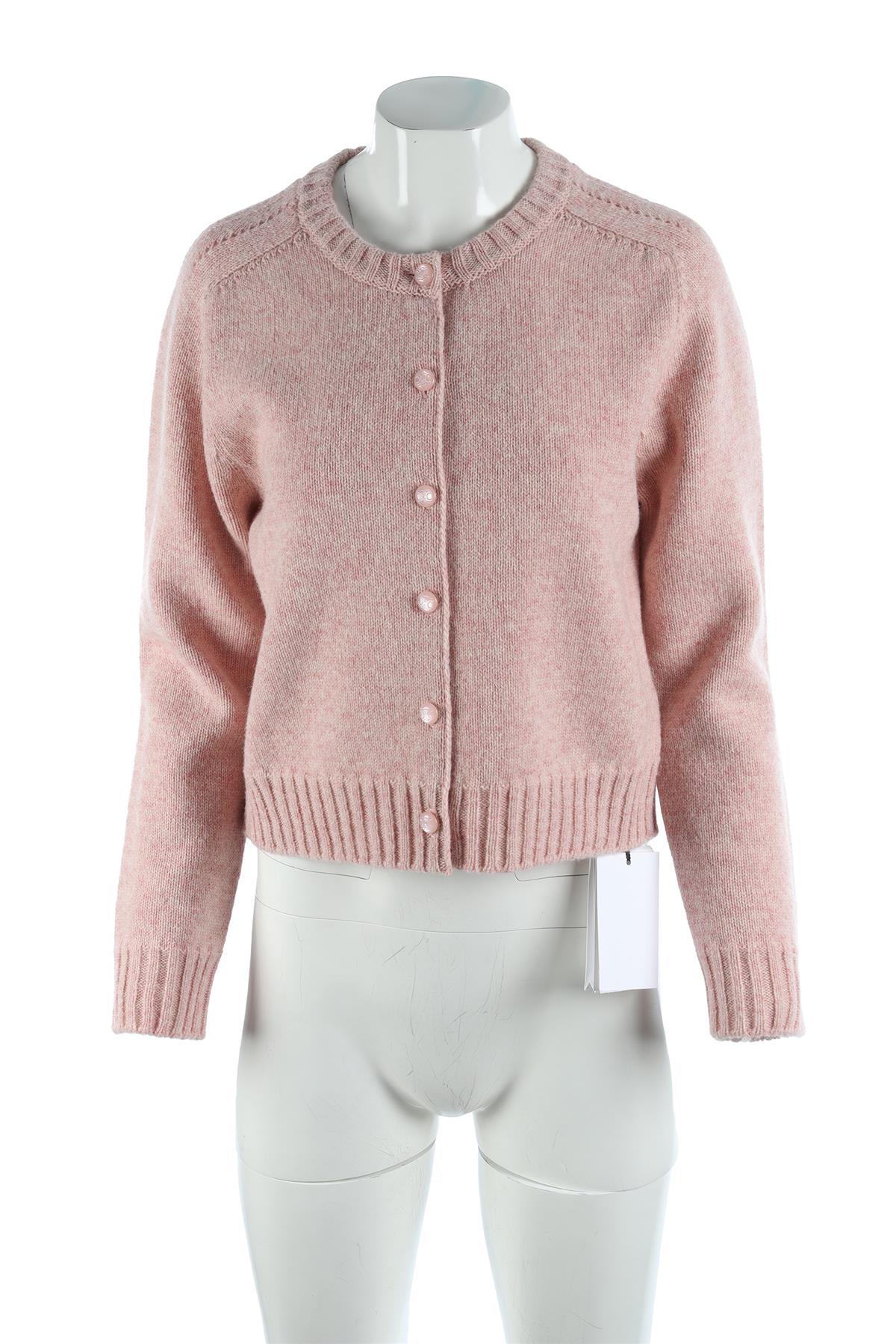 CELINE PINK TRIOMPH WOOL CARDIGAN LARGE