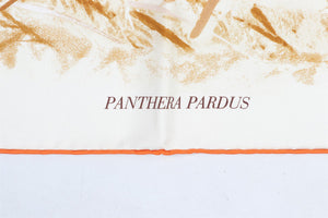 HERMÈS BROWN PANTHERA PARDUS SILK SCARF ONE SIZE