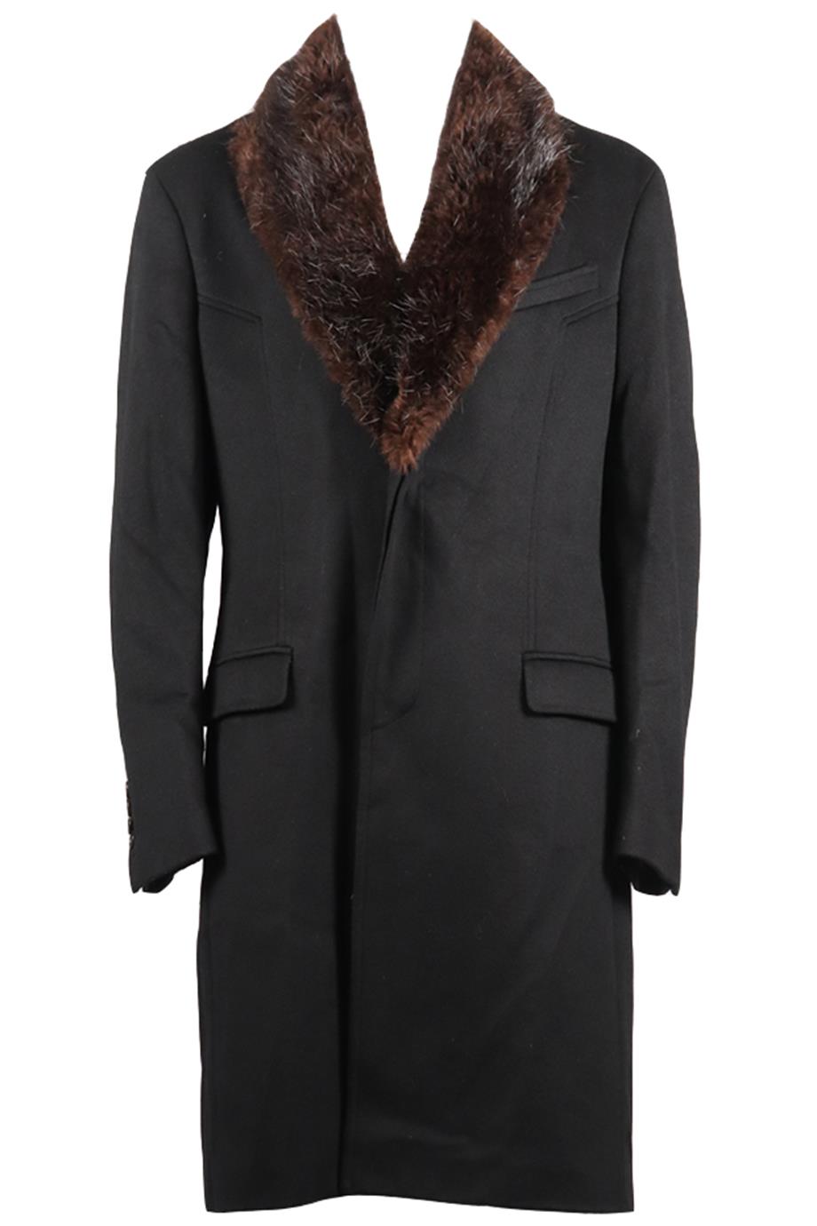 ROBERTO CAVALLI MEN'S BEAVER FUR AND WOOL BLEND COAT IT 52 UK/US CHEST 42