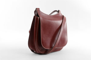 THE ROW BROWN HUNTING 9 LEATHER SHOULDER BAG