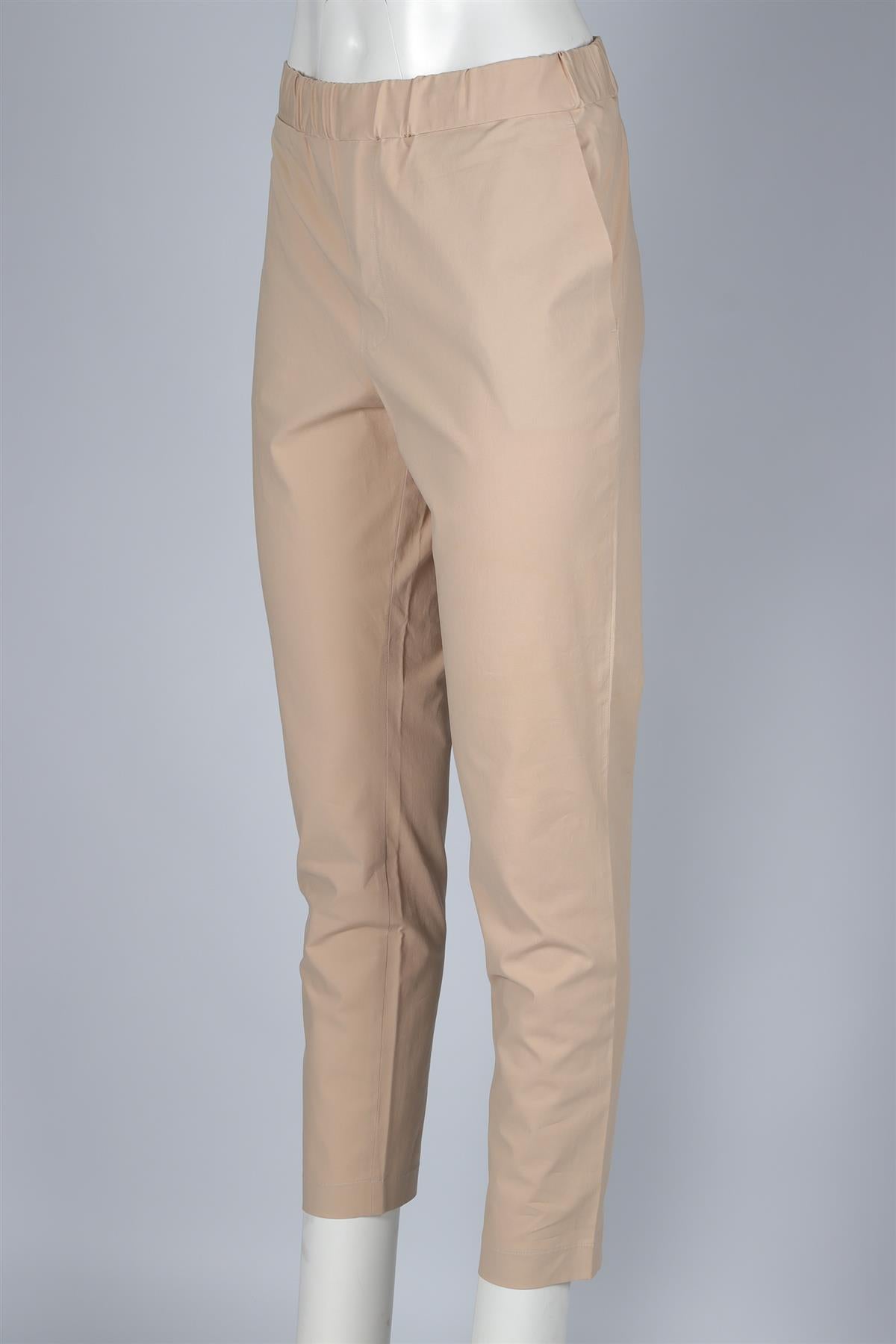 BOTTEGA VENETA BEIGE COTTON STRAIGHT LEG PANTS IT 46 UK 14