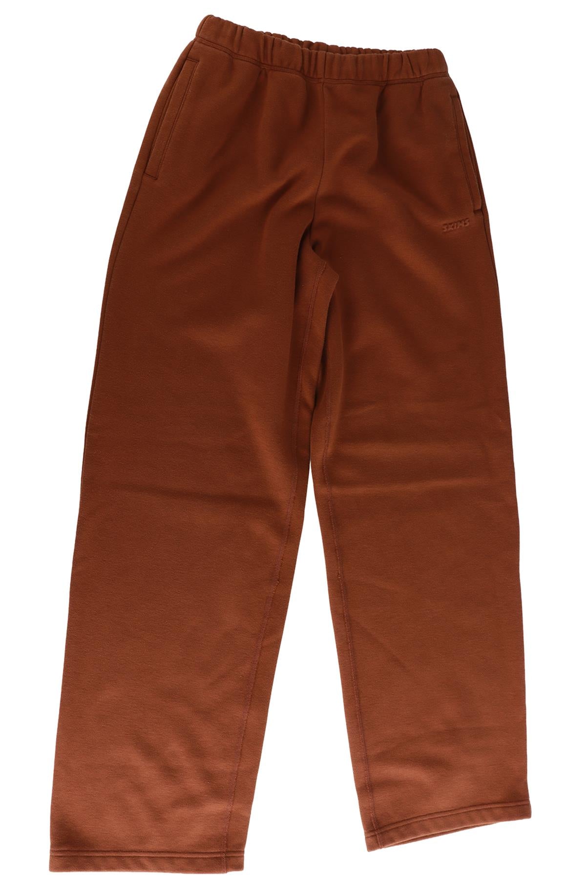 SKIMS BROWN COTTON TRACK PANTS XXSMALL