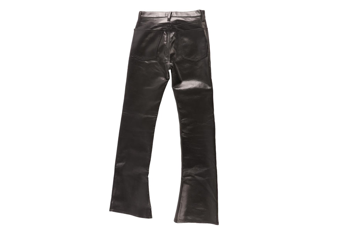 AGOLDE BLACK FAUX LEATHER FLARED PANTS W25 UK 6-8