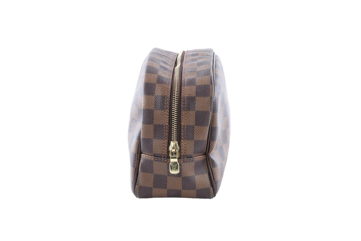 LOUIS VUITTON BROWN 2013 TROUSSE TOILETTE 25 DAMIER EBENE COSMETICS POUCH