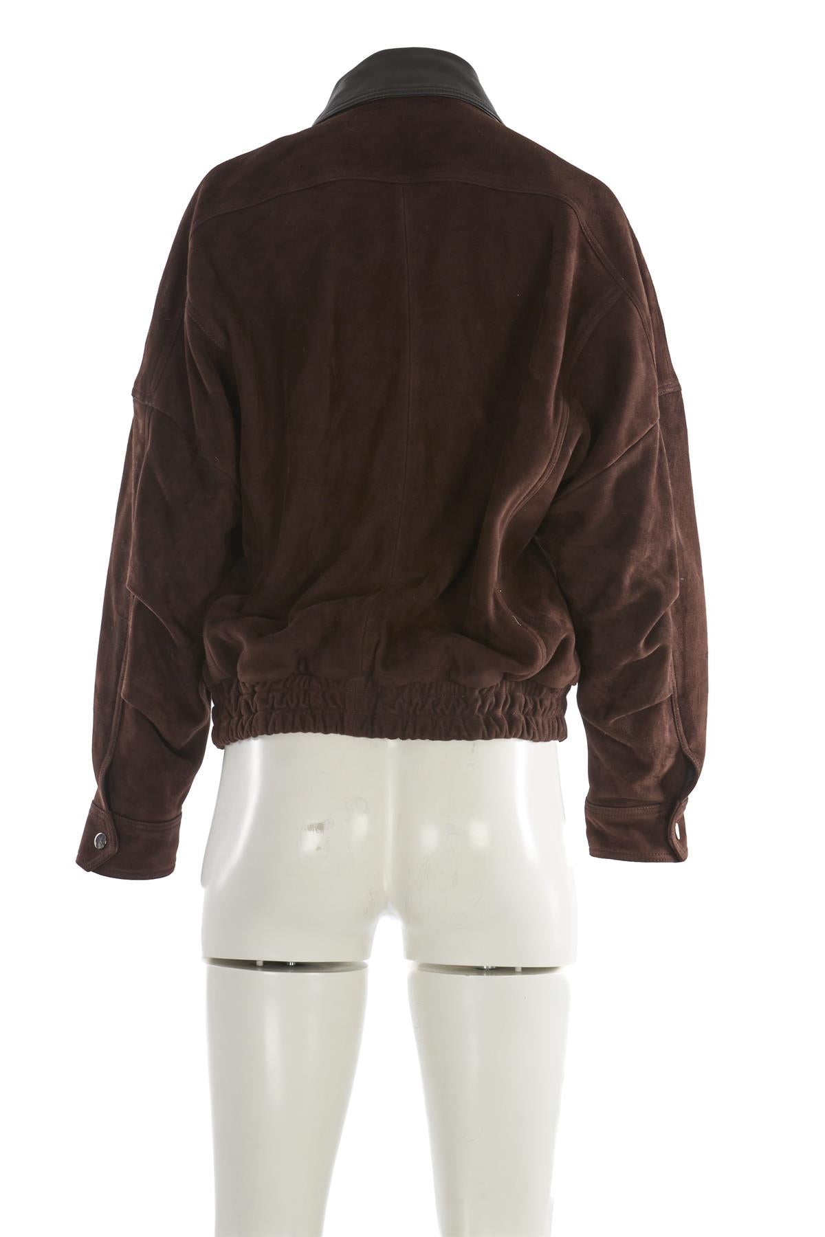 NOUR HAMMOUR BROWN SUEDE JACKET MEDIUM