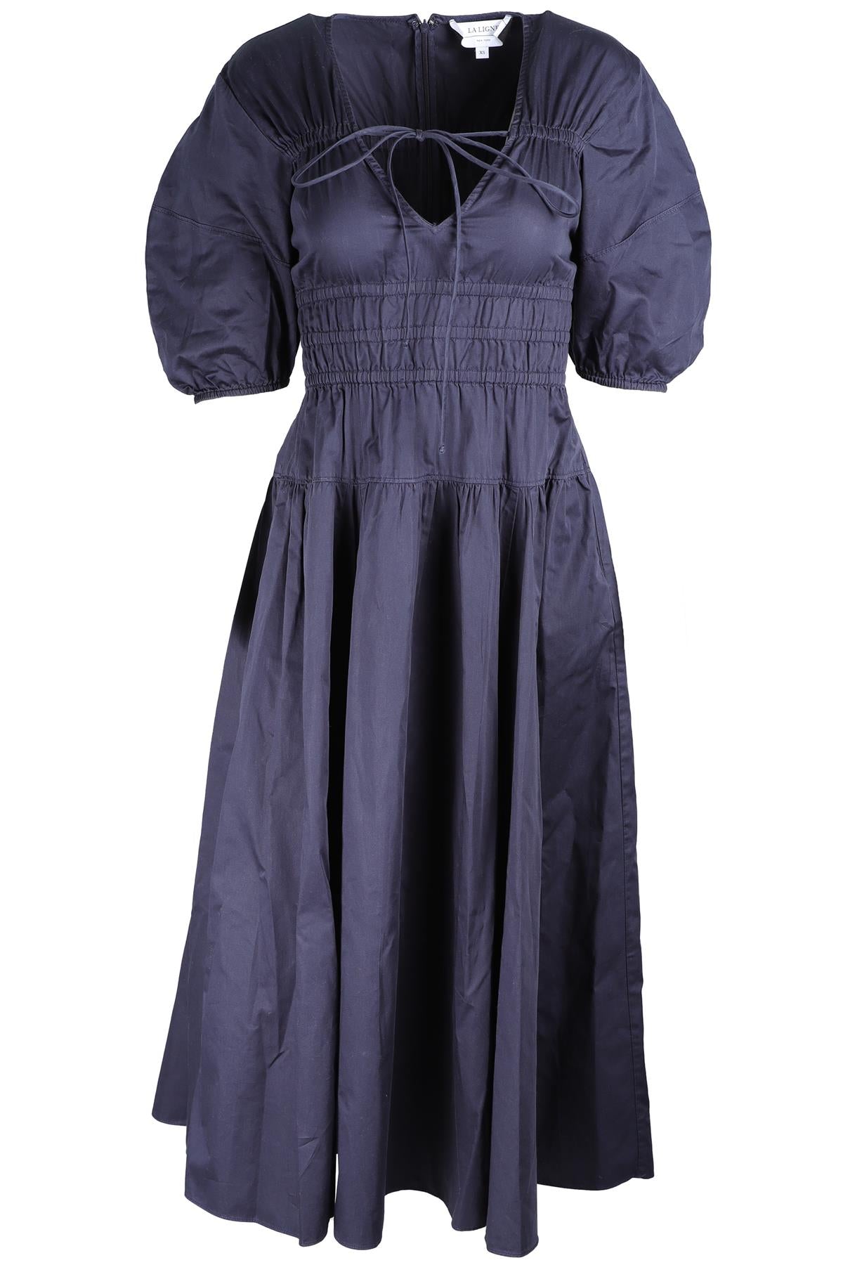LA LIGNE NAVY COTTON MAXI DRESS XSMALL