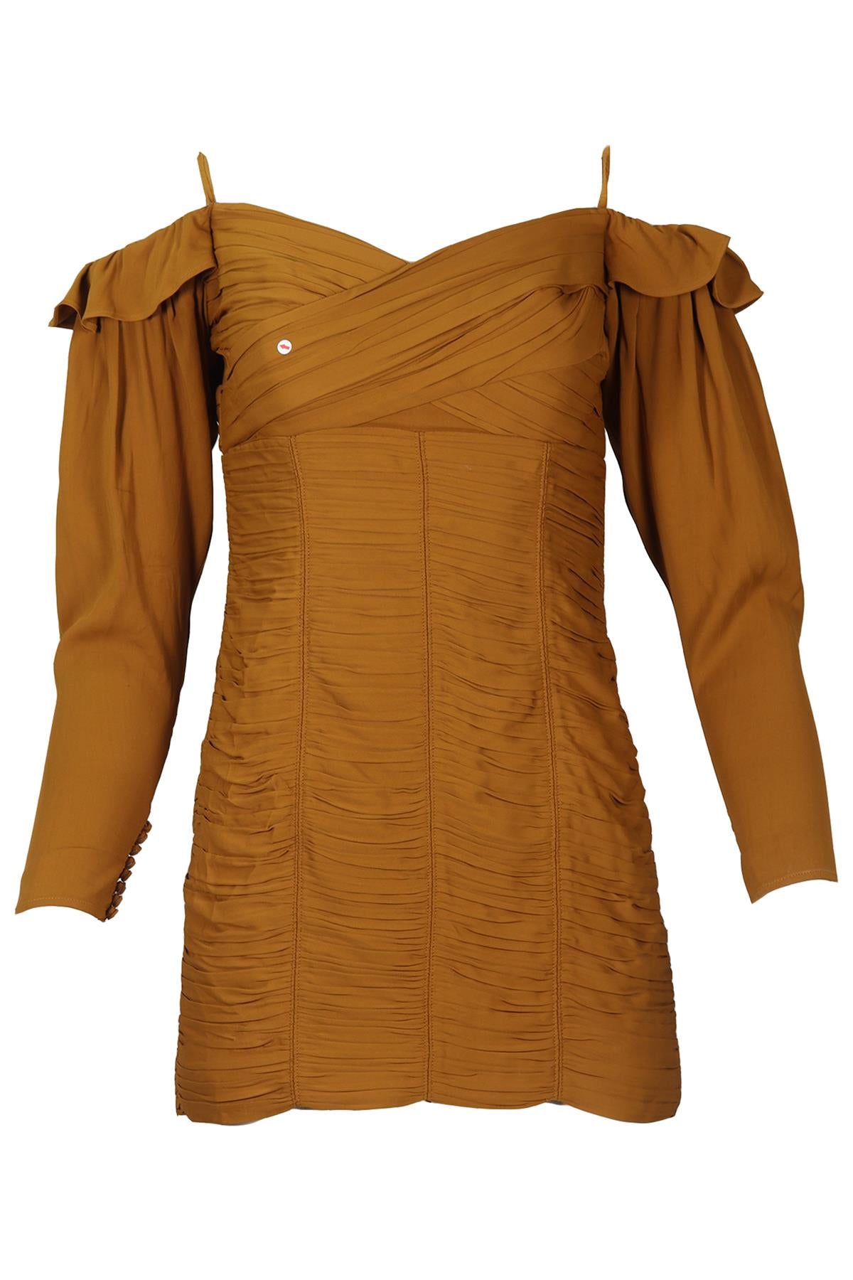SELF-PORTRAIT RUCHED CREPE MINI DRESS UK 10
