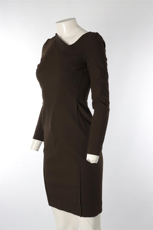 ROLAND MOURET GREEN CADY MIDI DRESS UK 10