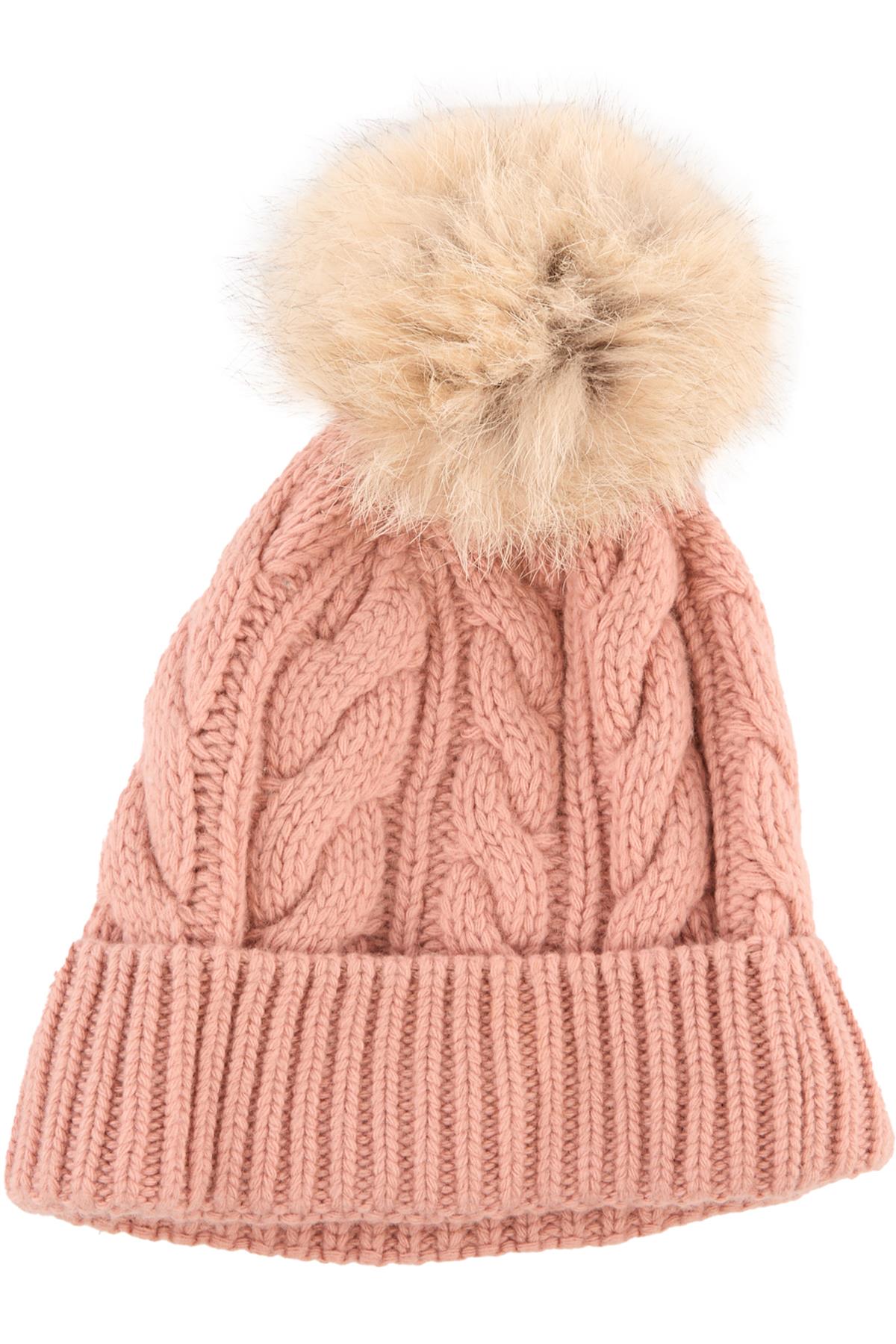 MONCLER GRENOBLE PINK WOOL BEANIE ONE SIZE