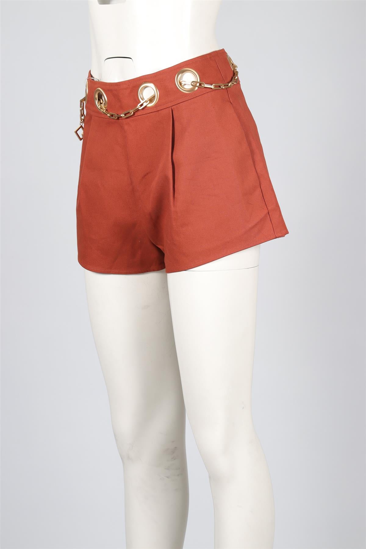 CULT GAIA BROWN COTTON SHORTS SMALL
