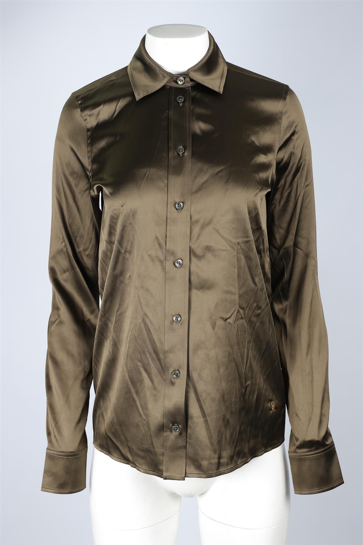 ETERNE GREEN SILK SHIRT XS-SMALL
