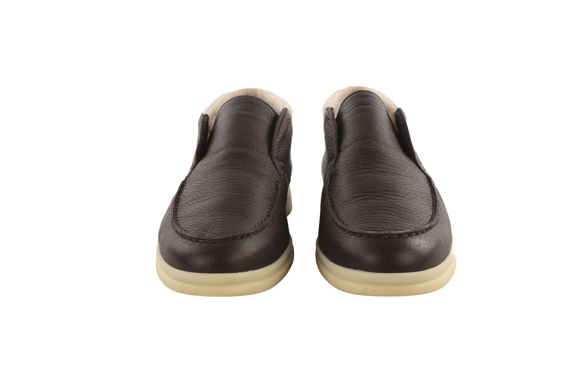 LORO PIANA BROWN MEN'S OPEN WALK LEATHER ANKLE BOOTS EU 42 UK 8 US 9