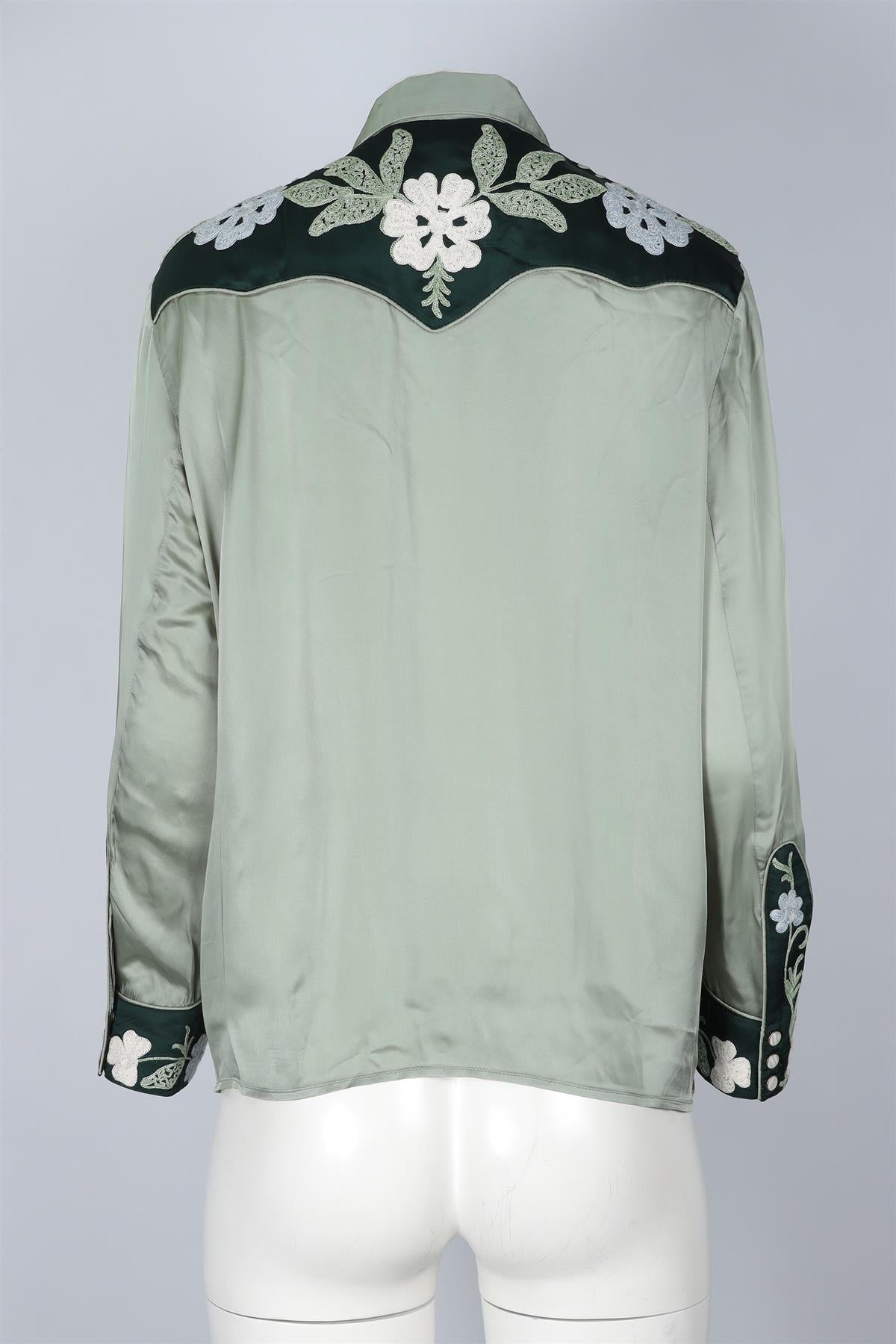 THE GREAT GREEN SATIN SHIRT UK 8