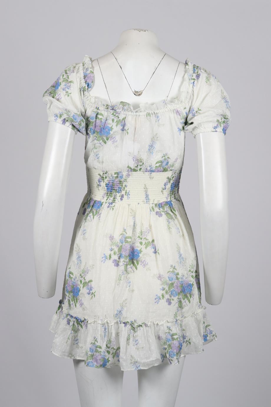 LOVESHACKFANCY FLORAL PRINT COTTON MINI DRESS SMALL