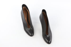 GIANVITO ROSSI BLACK LEATHER ANKLE BOOTS EU 38 UK 5 US 8