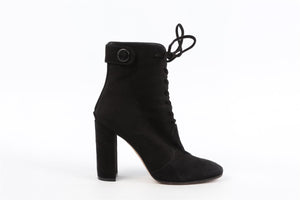 GIANVITO ROSSI BLACK SUEDE ANKLE BOOTS EU 38 UK 5 US 8