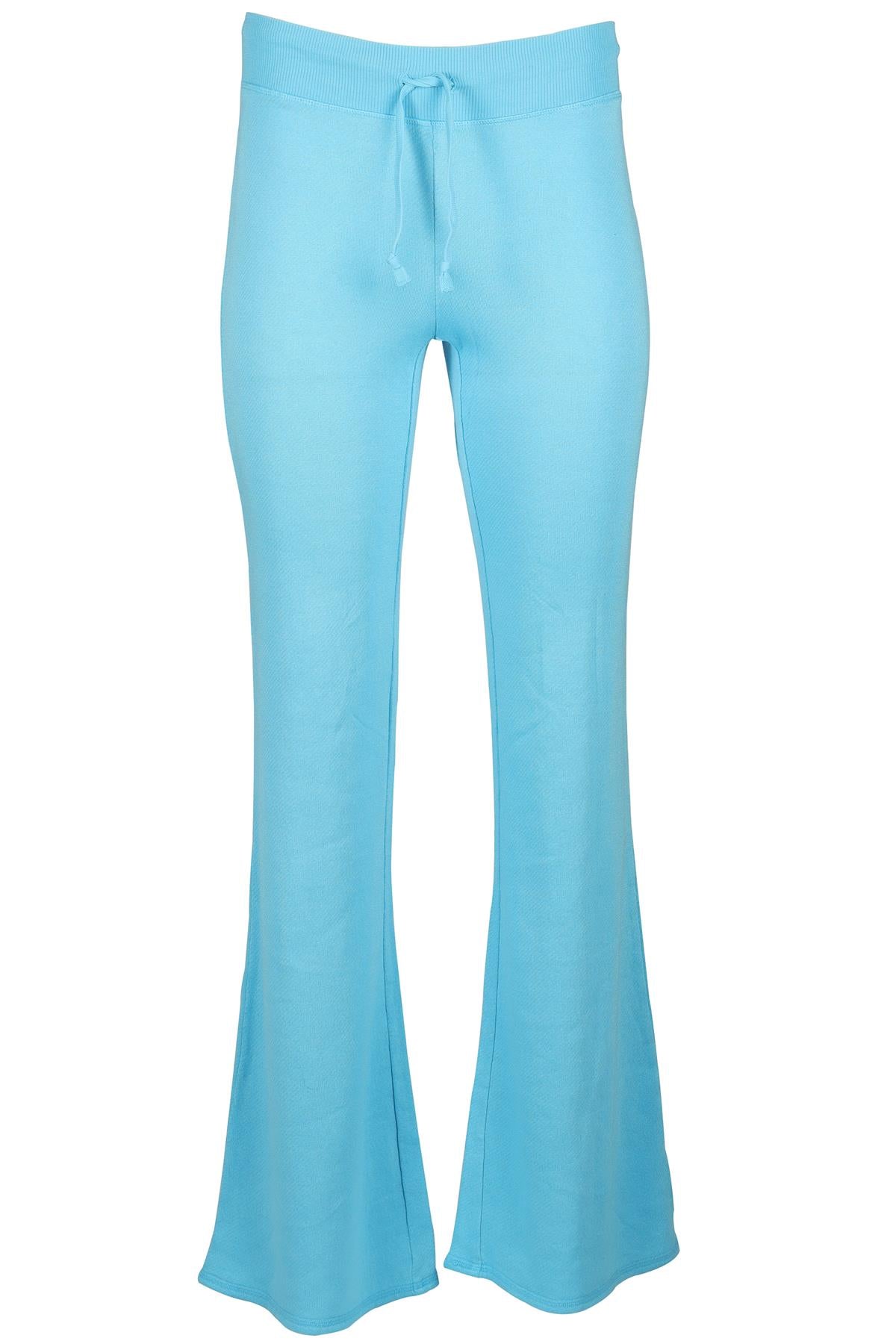 SKIMS BLUE COTTON FLARED PANTS XSMALL