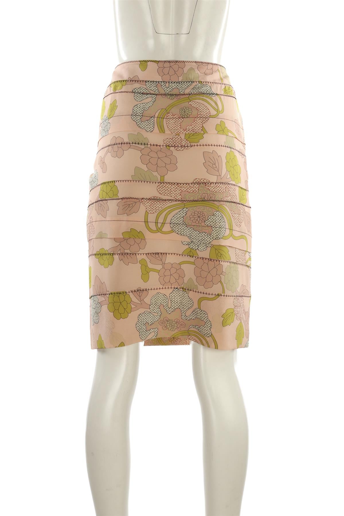 BOTTEGA VENETA PINK SILK MINI SKIRT IT 46 UK 14