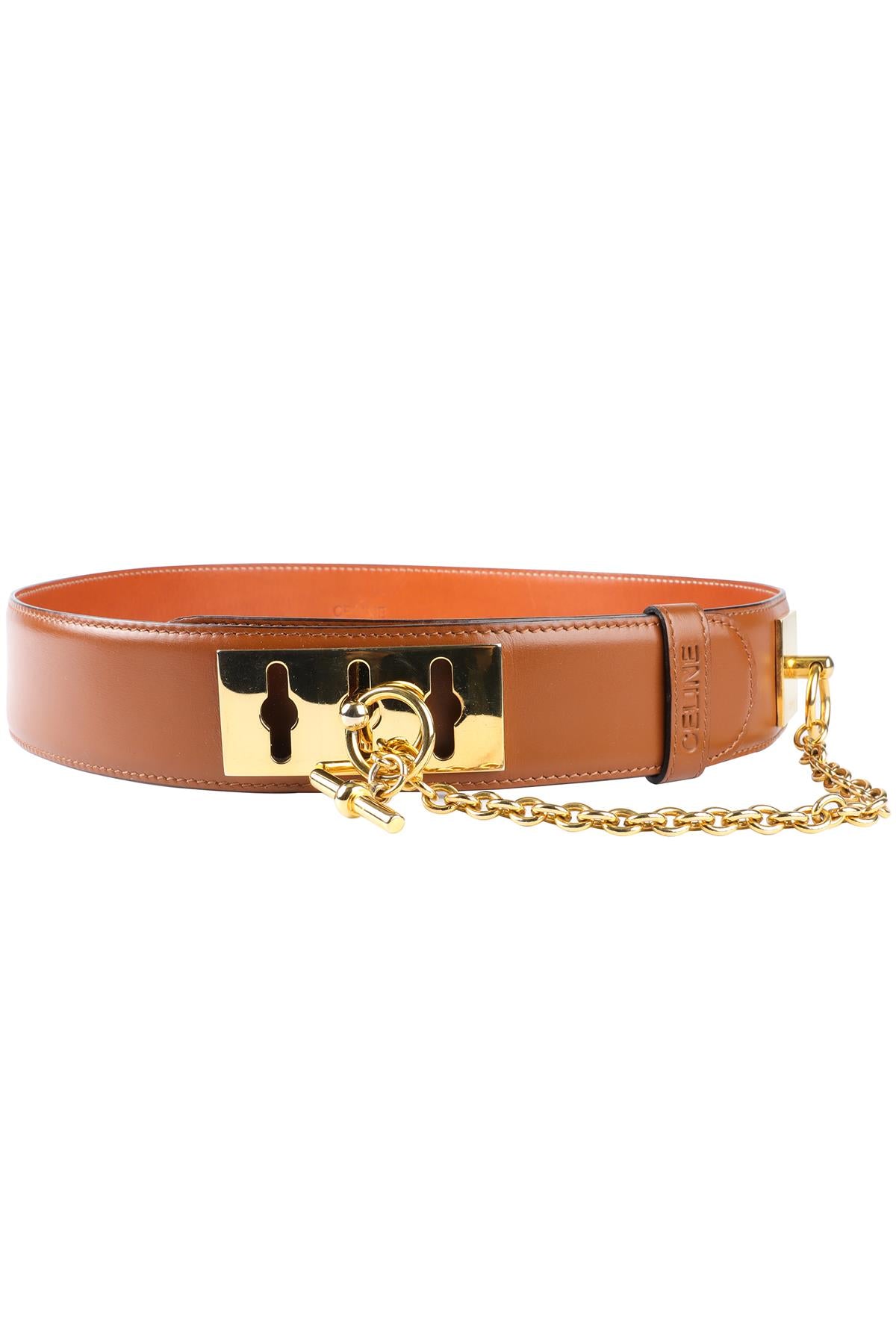 CELINE BROWN LEATHER BELT
