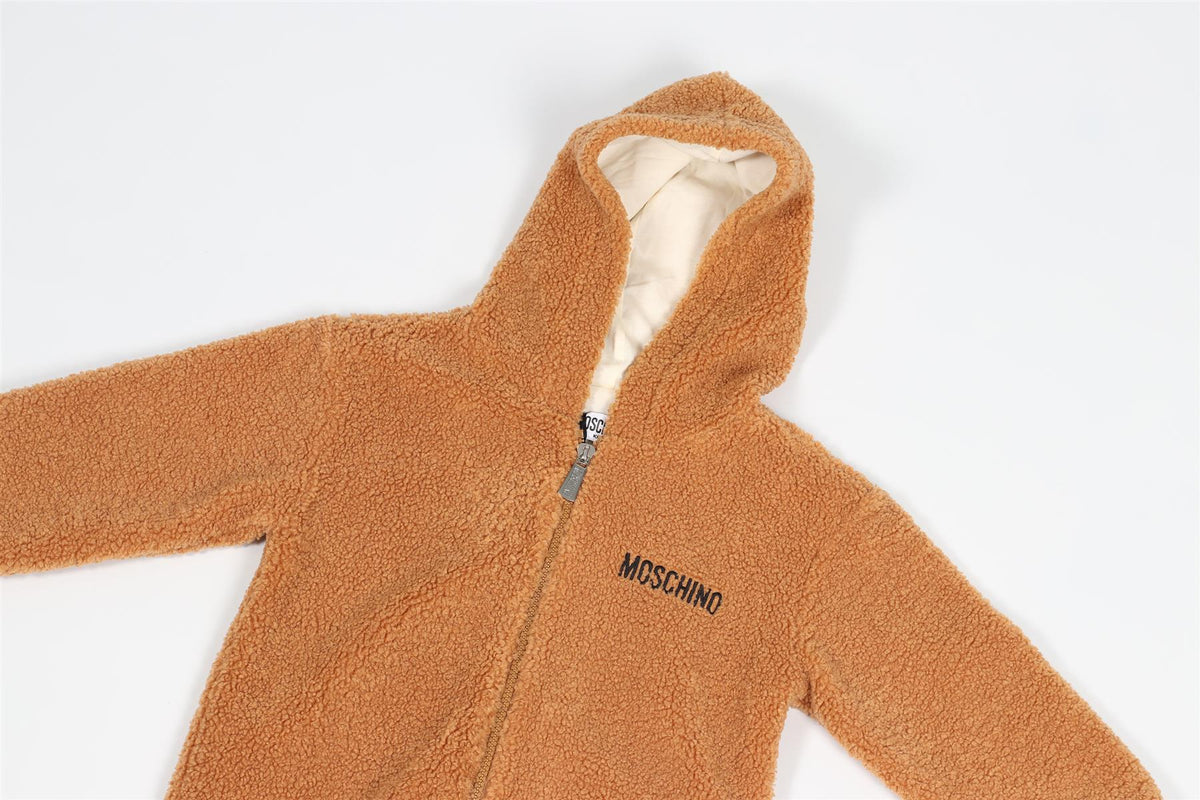 MOSCHINO TAN KIDS GIRLS FLEECE HOODIE 4 YEARS