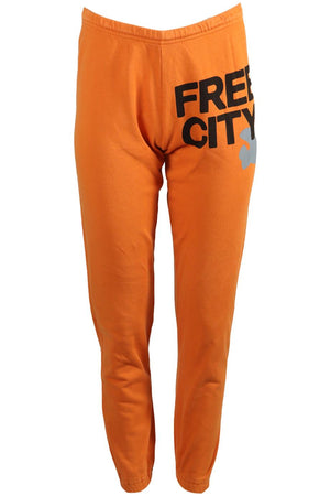 FREE CITY PRINTED COTTON TRACK PANTS SMALL