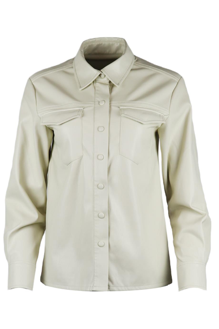 GOOD AMERICAN FAUX LEATHER SHIRT UK 6