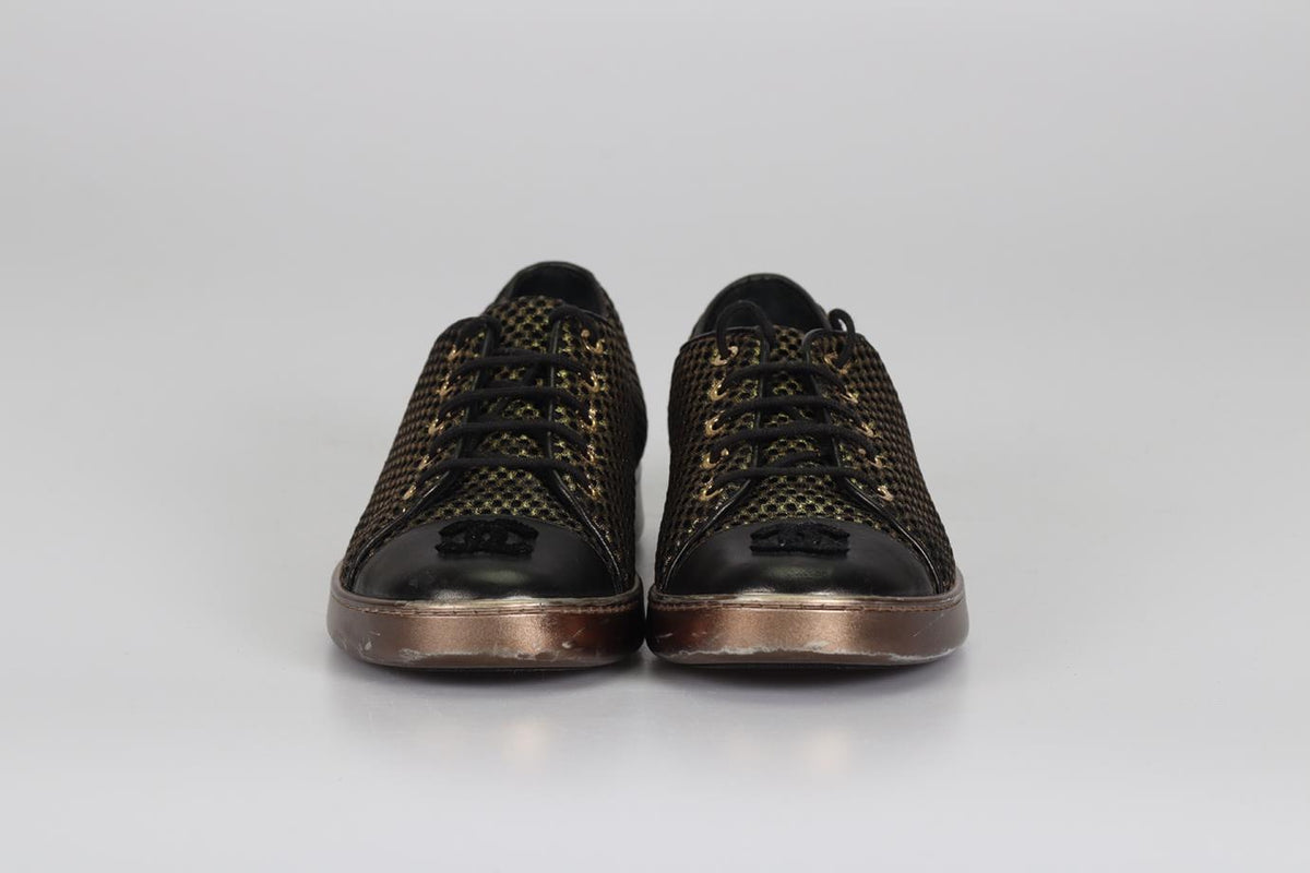 CHANEL 2017 MESH AND LEATHER SNEAKERS EU 38 UK 5 US 8