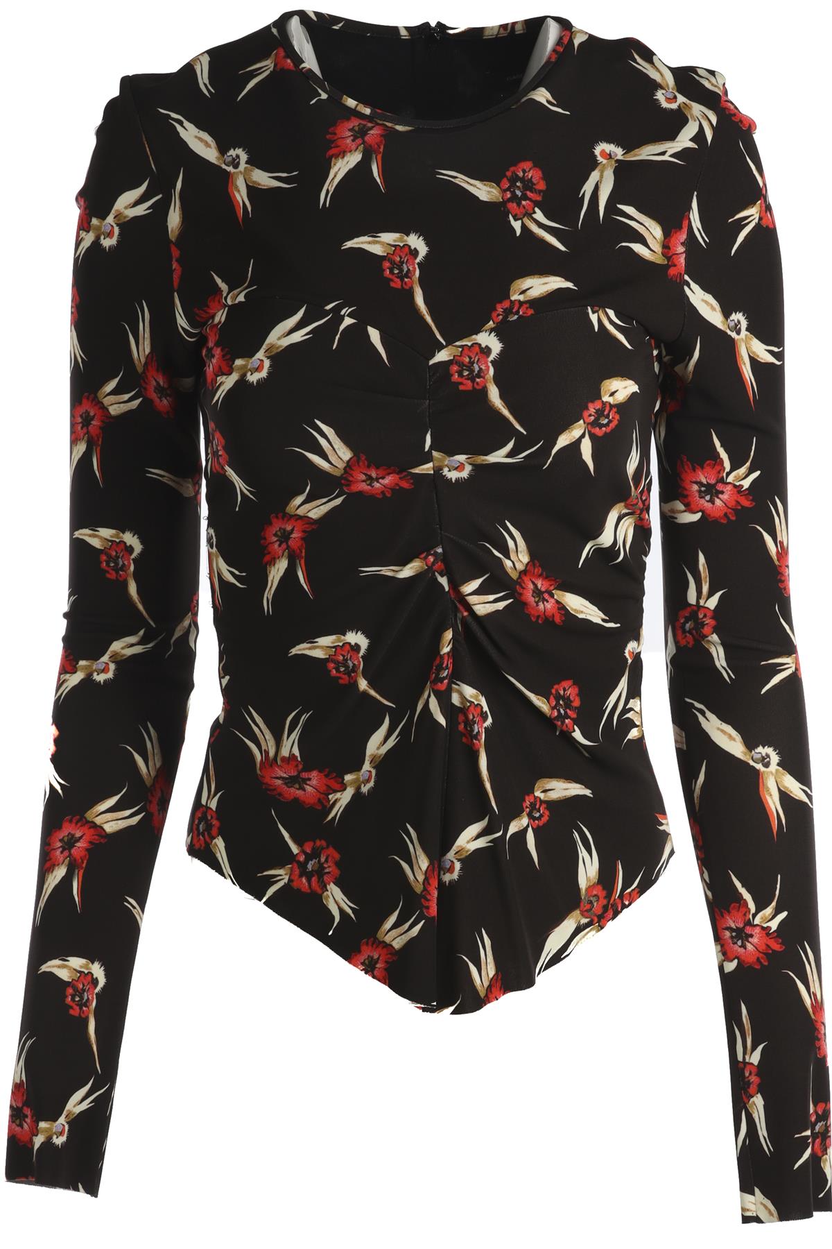 ISABEL MARANT BROWN CREPE TOP FR 38 UK 10
